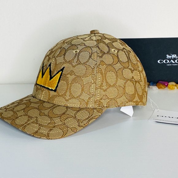 NWT COACH HAT X Jean-Michel Basquiat Signature Khaki Limited Edition NEW C5390 - Picture 2 of 8